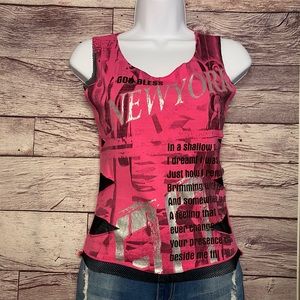 Graffiti fishnet tank